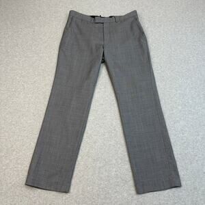 Kenneth Cole Wool Blend Suit Dress Pants Mens 34x30 Gray Flat Front Straight Leg